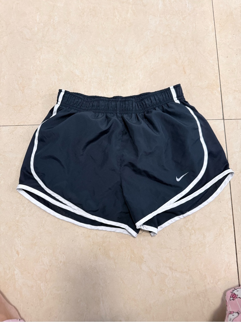 Nike Black Athletic Shorts with White Piping